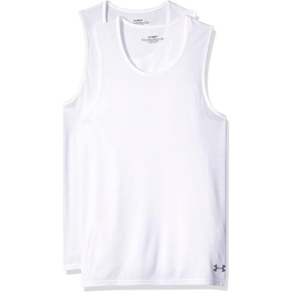 Under Armour Men's Core Tank Undershirt – 2-Pack, White (100)/White, Small - Picture 1 of 2